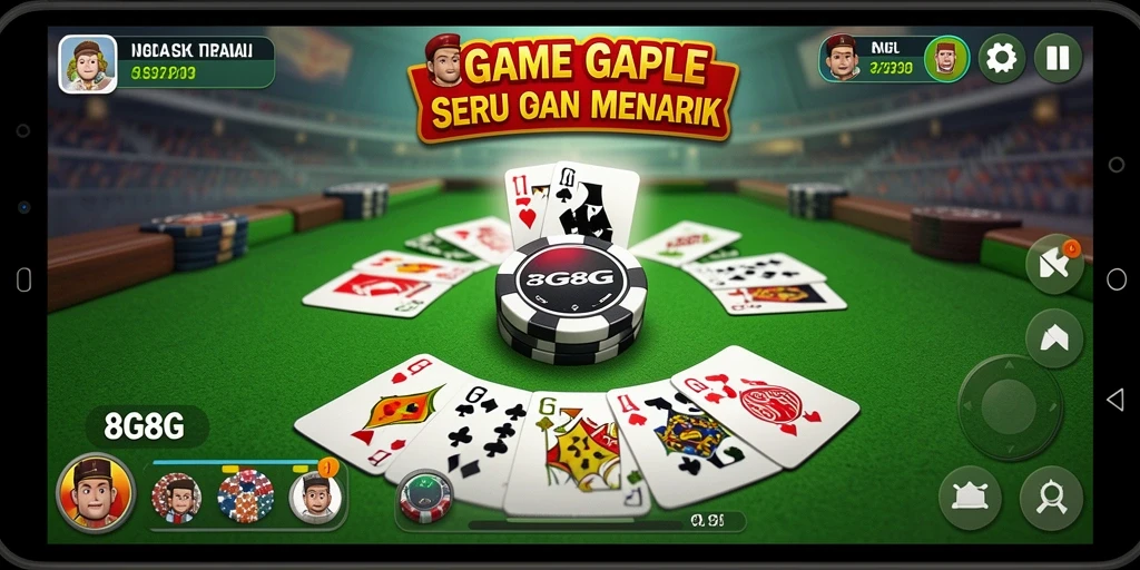 Tampilan gameplay Gaple di 8G8G yang menarik