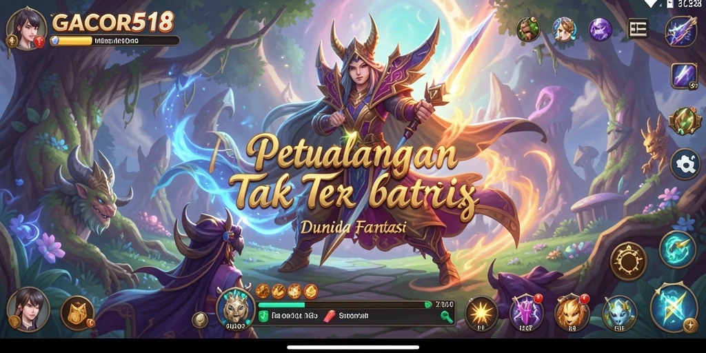 Tangkapan layar menunjukkan petualangan epik di dunia GACOR518.