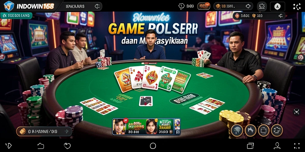 Tampilan gameplay poker yang seru di INDOWIN168.