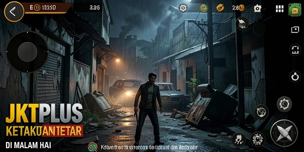 Screenshot JKTPLUS menunjukkan suasana menyeramkan di dalam game.
