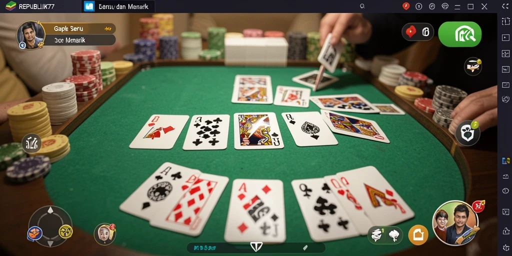 Screenshot gameplay <strong>REPUBLIK77</strong> menampilkan keseruan permainan Gaple.